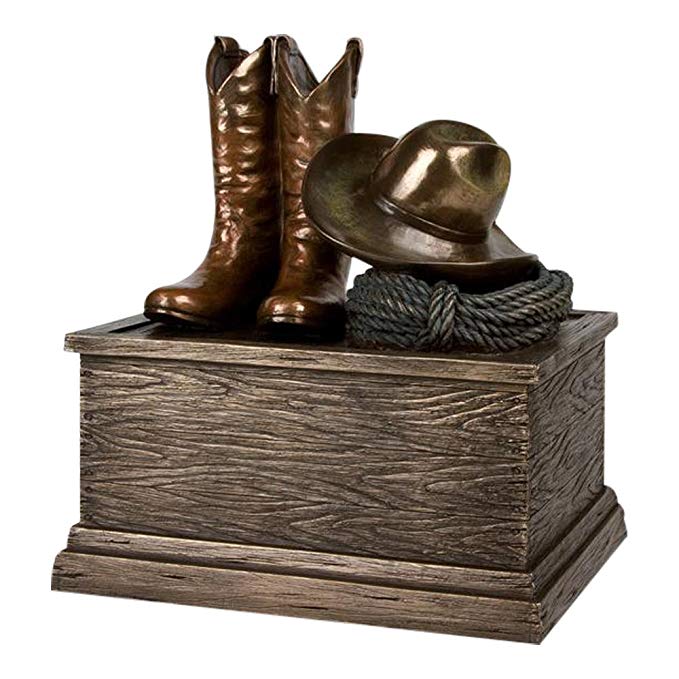 Perfect Memorials Large Cowboy Boots Cremation Urn