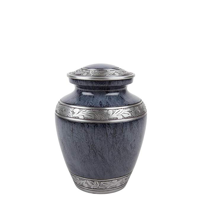 Perfect Memorials Medium Navy Leaves Cremation Urn