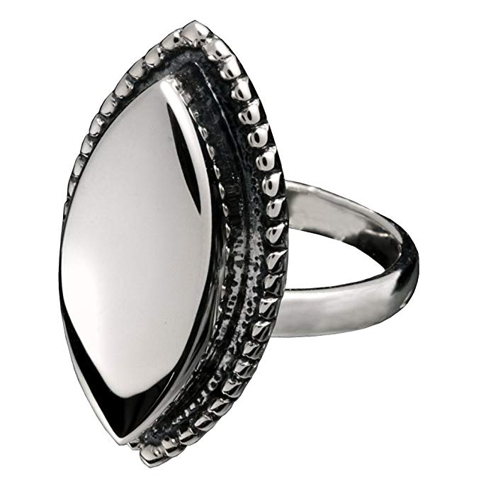 Cremation Memorial Jewelry: Sterling Silver Oval Ring-Size 10