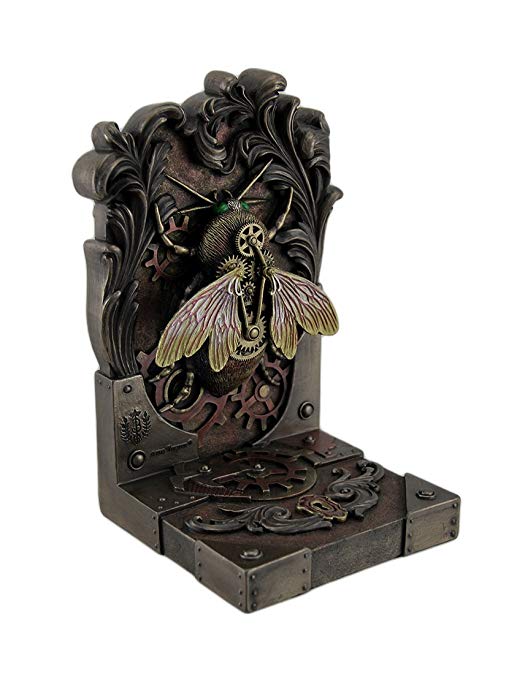 Polyresin Decorative Bookends Brigid Ashwood Steambee Steampunk Bee Decorative Bookend 4.5 X 7.5 X 4.5 Inches Bronze