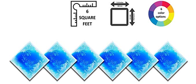 Liquid Floor Tile Six Pack - by Playlearn (Blue) 30 x 30