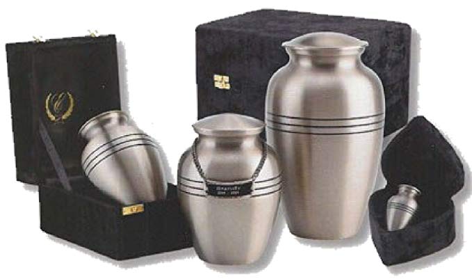 UrnConcern Classic Brushed Pewter Cremation Urn, 10