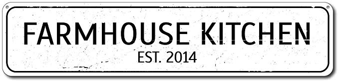 The Lizton Sign Shop Farmhouse Kitchen Sign, Personalized Established Date Sign, Custom Kitchen Chef Sign, Country Kitchen Decor - Quality Aluminum ENSA1001445-9 x36 Quality Aluminum Sign