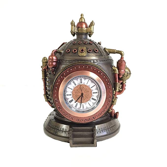 Steampunk Time Machine Clock & Trinket Box Statue