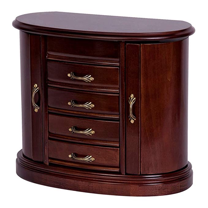 Mele & Co. Heloise Wooden Jewelry Box (Walnut Finish)