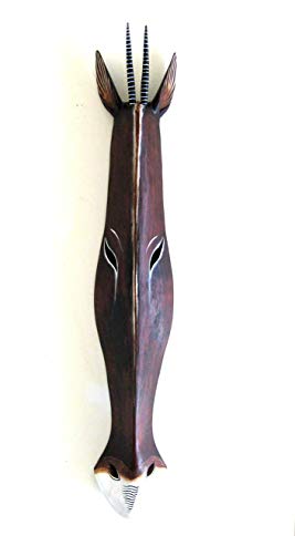 OMA African Giraffe Mask Antelope Wall Hanging Decor Wood Carved Giraffe African Safari Decor HUGE SIZE 40