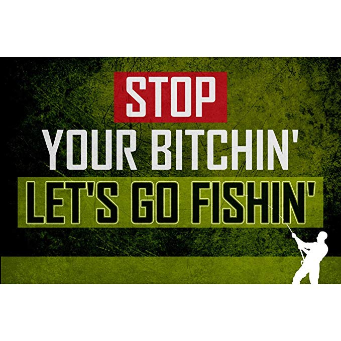 iCandy Combat Aluminum Metal Stop Your in Lets Go Fishin Fishing Sign - 6 Pack Signs