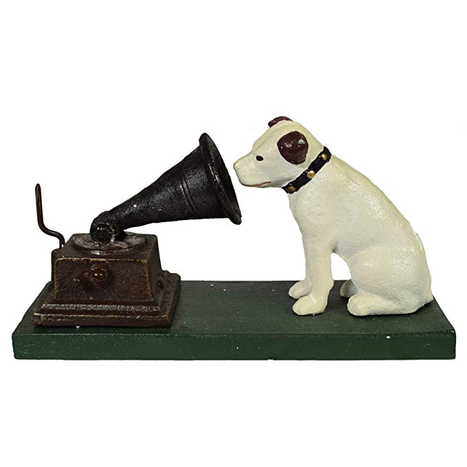 AB Tools HMV Nipper Dog and Phonograph Gramophone Music Ornament Figurine Cast Iron