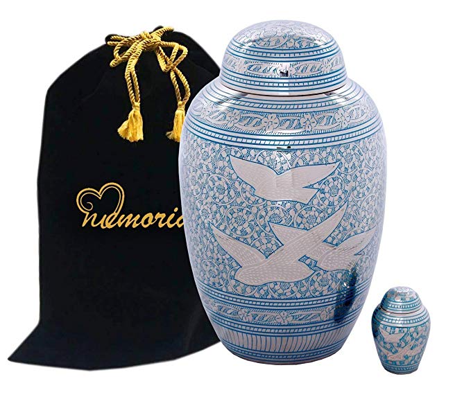 MEMORIALS 4U Going Home Dome Top Cremation Urn Set for Human Ashes by Memorials4u - Adult Funeral Urn Handcrafted - Affordable Urn for Ashes - Free Keepsake and Urn Bag