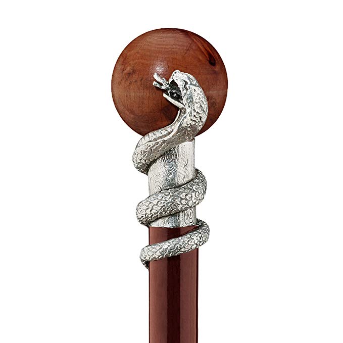 Design Toscano Snake with Globe Pewter Walking Stick