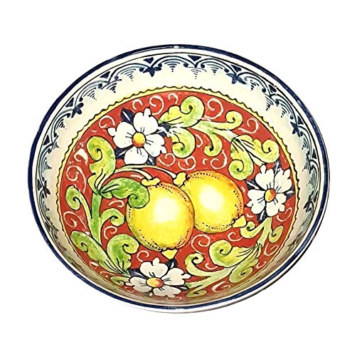 CERAMICHE D'ARTE PARRINI - Italian Ceramic Small Bowl Decorated Lemons Art Pottery Made in ITALY Tuscan