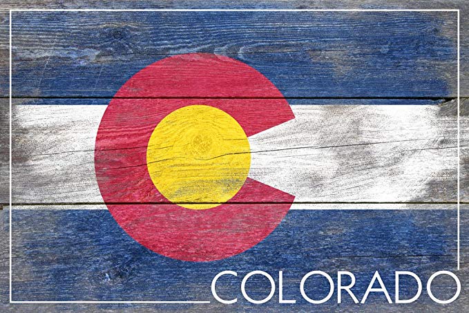 Rustic Colorado State Flag (16x24 SIGNED Print Master Giclee Print w/ Certificate of Authenticity - Wall Decor Travel Poster)