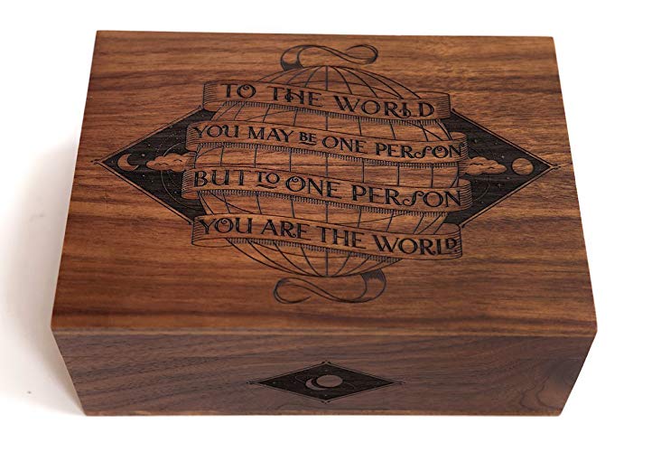 You Are The World Laser Cut Wood Keepsake Box (Wedding Gift/Baby Shower Gift/Heirloom / Decorative/Handmade)