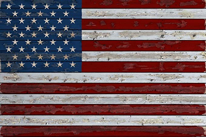 Distressed American Flag (24x36 Giclee Gallery Print, Wall Decor Travel Poster)