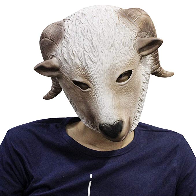 Novelty Latex Rubber Creepy Goat Full Face Mask Halloween Party Costume Decorations