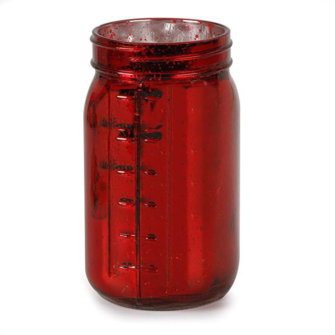 ArtVerse Craft Floral Mason Jar - Red Mercury Glass, 3.5