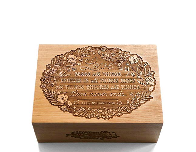 Love Never Ends - Wood Laser Cut Keepsake Box (Wedding Gift / 5th Anniversary/Heirloom / Decorative/Handmade)