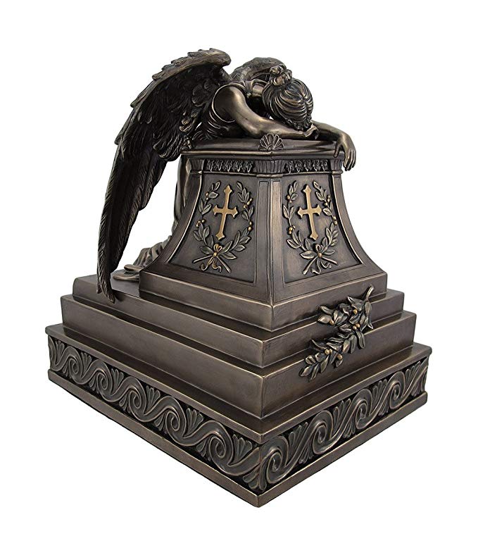 Bronze Finished Mourning Angel Urn