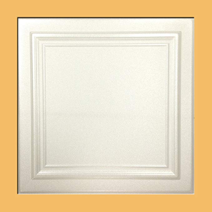 Zeta White (Foam) Ceiling Tile - 40pc Box - Decorative Ceiling Tile Easy Glue up DIY