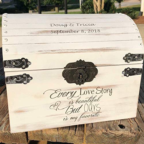 Lockable Secured Distressed Card Box - Rustic Wedding Decor - Wedding Card Box - Rustic Wedding Card Box - Wedding Chest - Card Holder