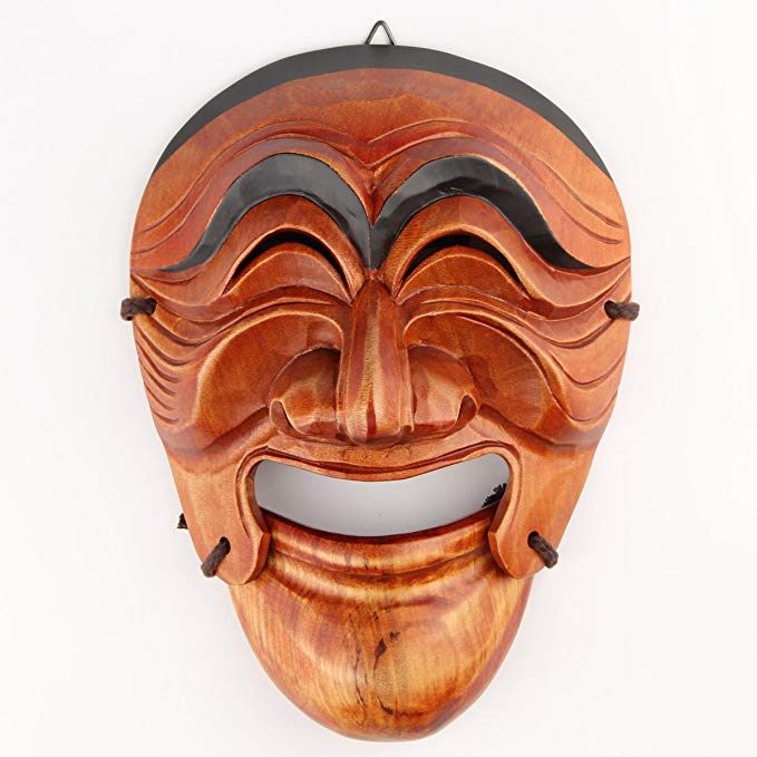 Real Human Face Size Korea Traditional Hahoe Mask Yangban Nobleman