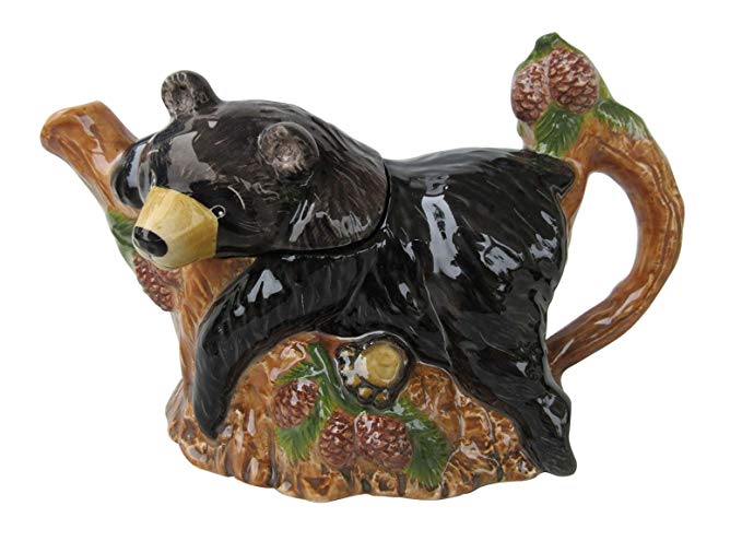 Blue Sky Ceramic Black Bear Teapot