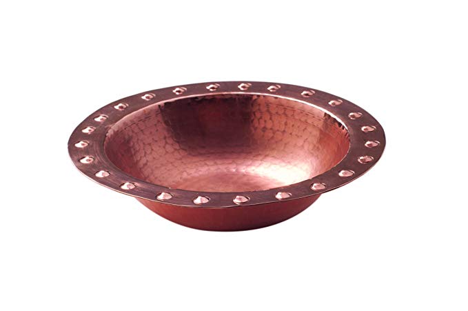 Sertodo Copper, Hand Hammered 100% Pure Copper, Oblation Bowl, 8 inch diameter