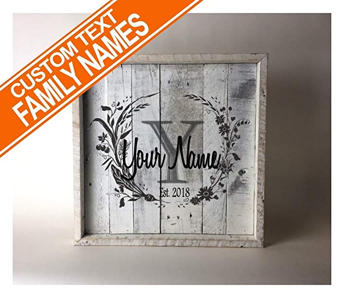 Wall decor Custom Family Name on Reclaimed Wood (12.5Wx18L)