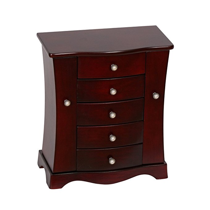 Mele & Co. Bette Wooden Jewelry Box (Mahogany Finish)