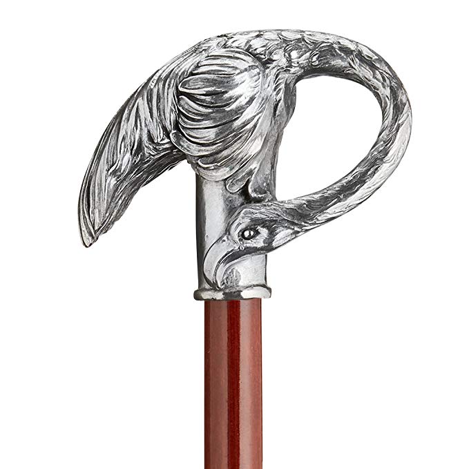 Design Toscano The Padrone Collection Art Nouveau Swan Pewter Walking Stick