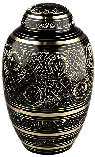 STAR INDIA CRAFT Dome Top Cremation Urn for Human Ashes - Decorative Urns for Ashes Adult, Brass Adult Urn Handcrafted - Affordable Funeral Urn Container for Cremation Ashes, Burial Urn 250 Cu/In