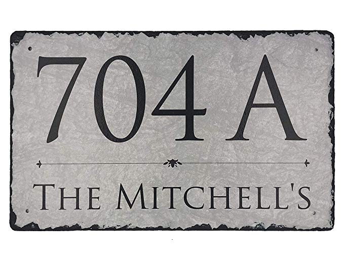 Sassy Squirrel Beautifully Handcrafted and Customizable Slate Home Address Plaque (16