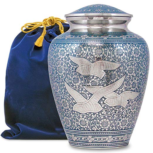 Wings of Love Elegant Adult Cremation Urn For Human Ashes - A Beautiful and Timeless Urn To Honor The One Your Love - Find Comfort Everytime You Look At This High Quality Urn - with Velvet Bag