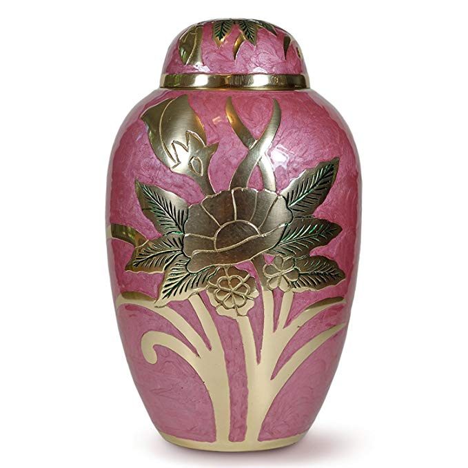 Classico Memorials - Pink Cremation Funeral Urn for Human Ashes - Suitable for Burial - (Florenza)