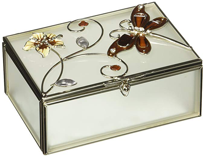 StealStreet SS-A-38110 Dragonfly Crystal Jewelry Box, Amber