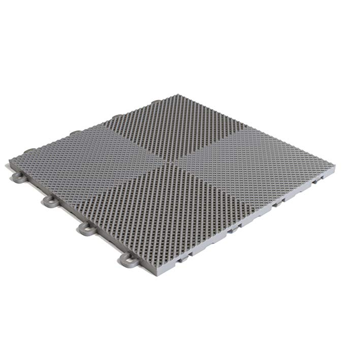 Interlocking Perforated/Drain Floor Tiles - 30 sq.ft. (Gray)