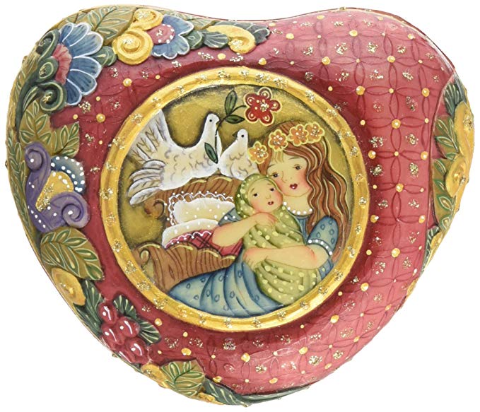 G. Debrekht Motherly Love Heart Box, 4 by 3-1/2-Inch, Inside Box Inscription The Heartfelt Love Between a Mother and Child Is forever