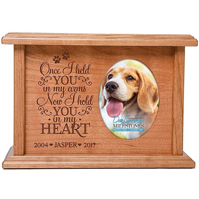 Cremation Urns for Pets SMALL Memorial Keepsake box for Dogs and Cats, personalized Urn for pet ashes Once I held YOU in my arms Now I hold YOU in my HEART SMALL portion of ashes holds 2x3 phot