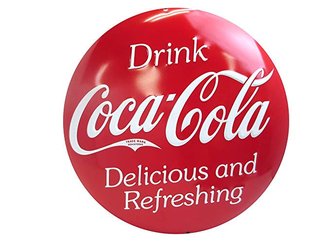 Coca-Cola Button Tin Sign