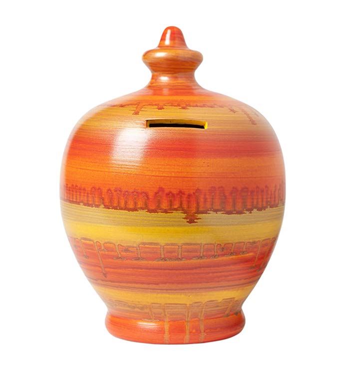 Terramundi Money Pot - Orange & Gold Slick