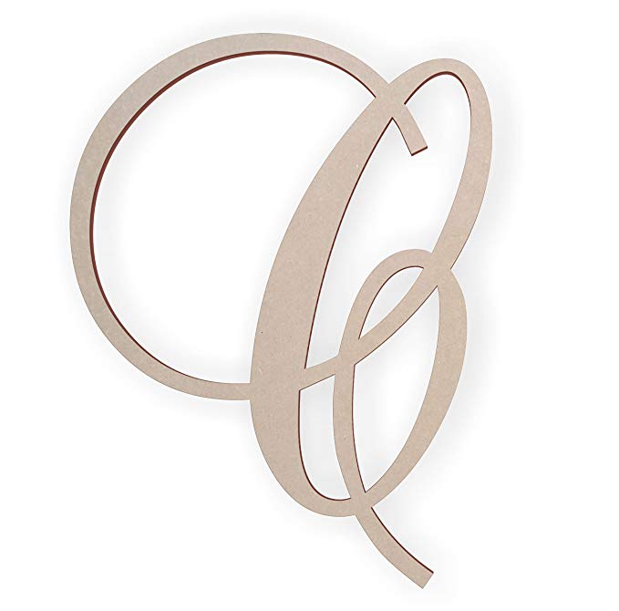 Jess and Jessica Wooden Letter C, Wooden Monogram Wall Hanging, Large Wooden Letters, Cursive Wood Letter