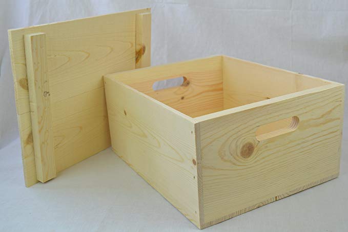 Wooden Box with Hand Holes and a Drop on Lid (Qty.6)