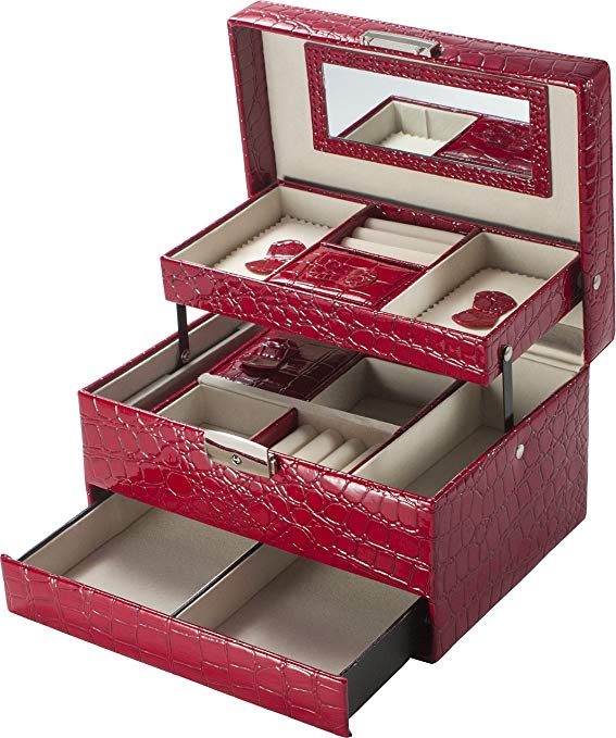 BARSKA Cheri Bliss Jewelry Case, 8.75 x 6.2 x 5-Inch