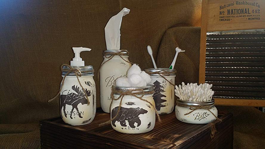 Woodland Mason Jar Bathroom Set