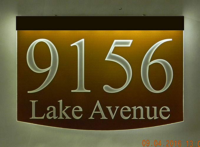 EZstreet Lighted Address Sign 8x12 bronze top (chocolate)