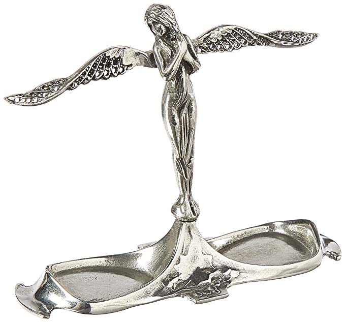 Design Toscano Art Nouveau Angel-in-Waiting Italian Pewter Jewelry Holder