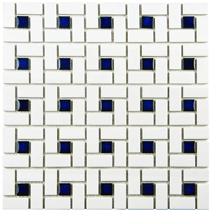 SomerTile FKOMSP24 Retro Spiral Porcelain Floor and Wall Tile, 12.5