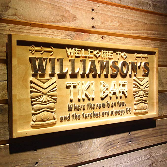 ADVPRO wpa0134 Name Personalized Tiki Bar Mask Beer Wood Engraved Wooden Sign - Large 26.75