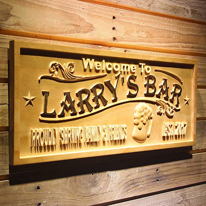 ADVPRO wpa0389 Name Personalized Home Bar Wood Engraved Wooden Sign - Large 26.75