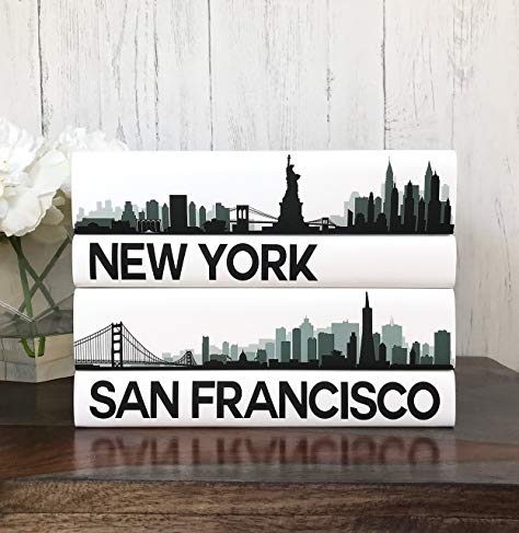 Custom City Skyline Decorative Books, Custom City Coffee Table Books, NY, Los Angeles, Chicago, Housewarming Wedding Gift, Booklover